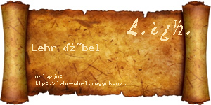 Lehr Ábel névjegykártya