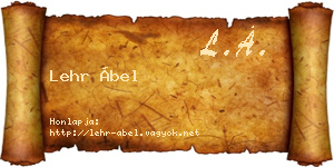 Lehr Ábel névjegykártya